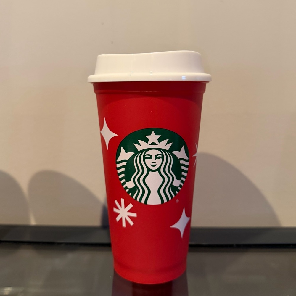 Starbucks Festive Red and White Tumbler
